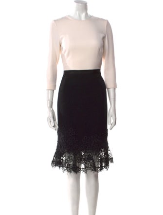 Oscar de la Renta Virgin Wool Knee-Length Dress