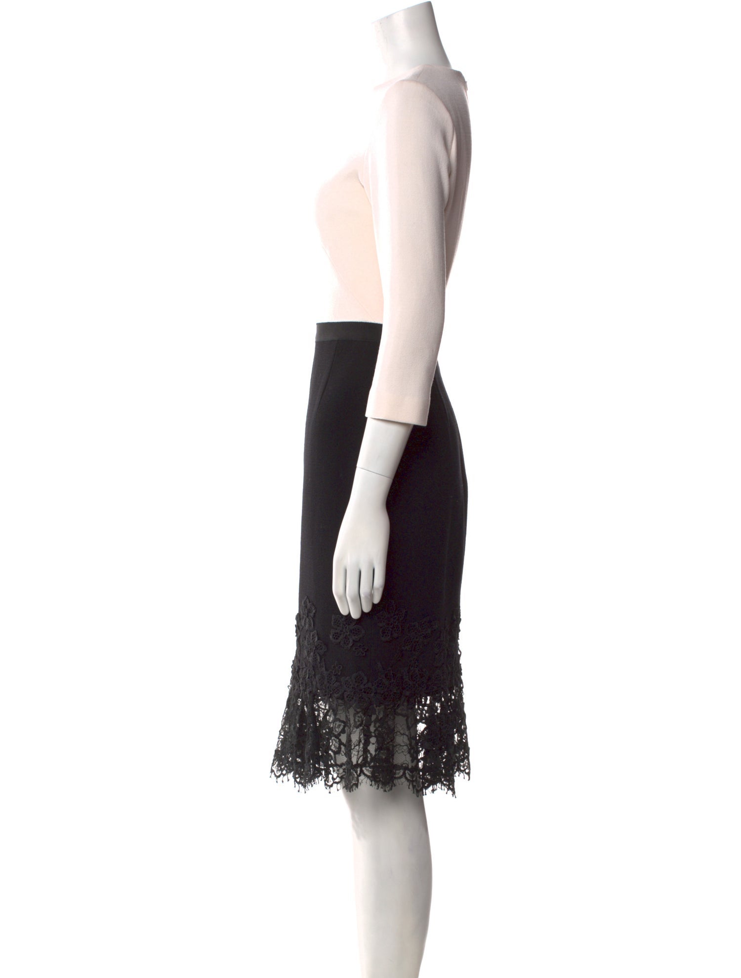 Oscar de la Renta Virgin Wool Knee-Length Dress