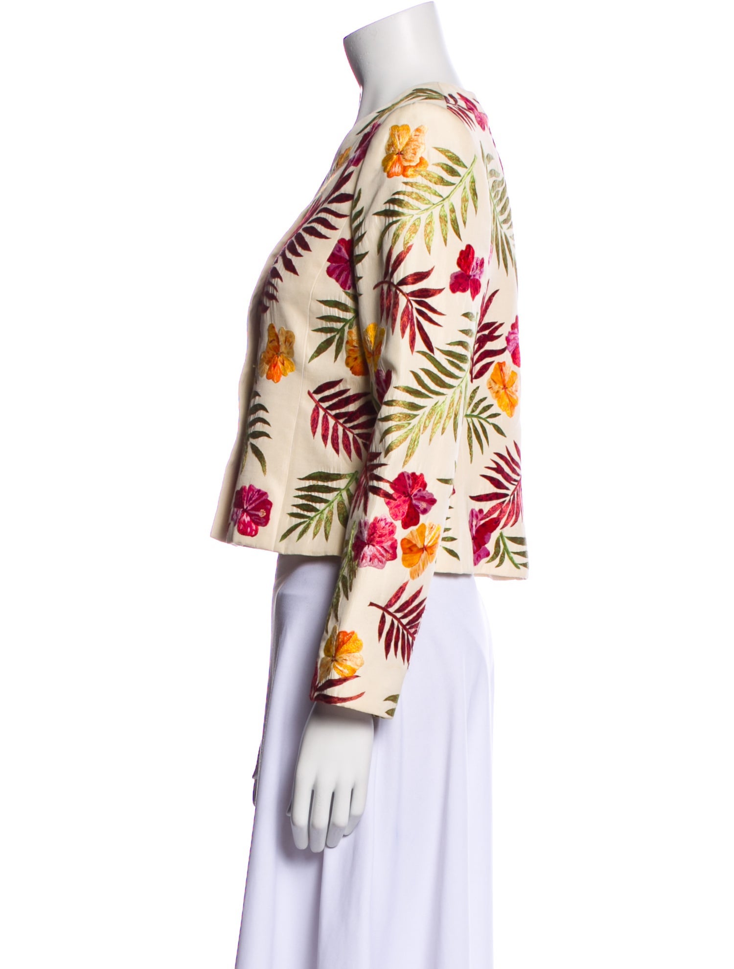 Oscar de la Renta Floral Print Evening Jacket