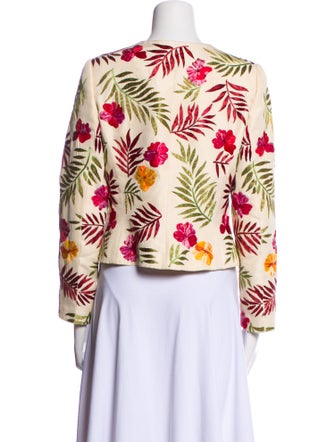 Oscar de la Renta Floral Print Evening Jacket