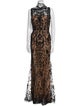 Oscar de la Renta Lace Pattern Long Dress