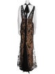 Oscar de la Renta Lace Pattern Long Dress