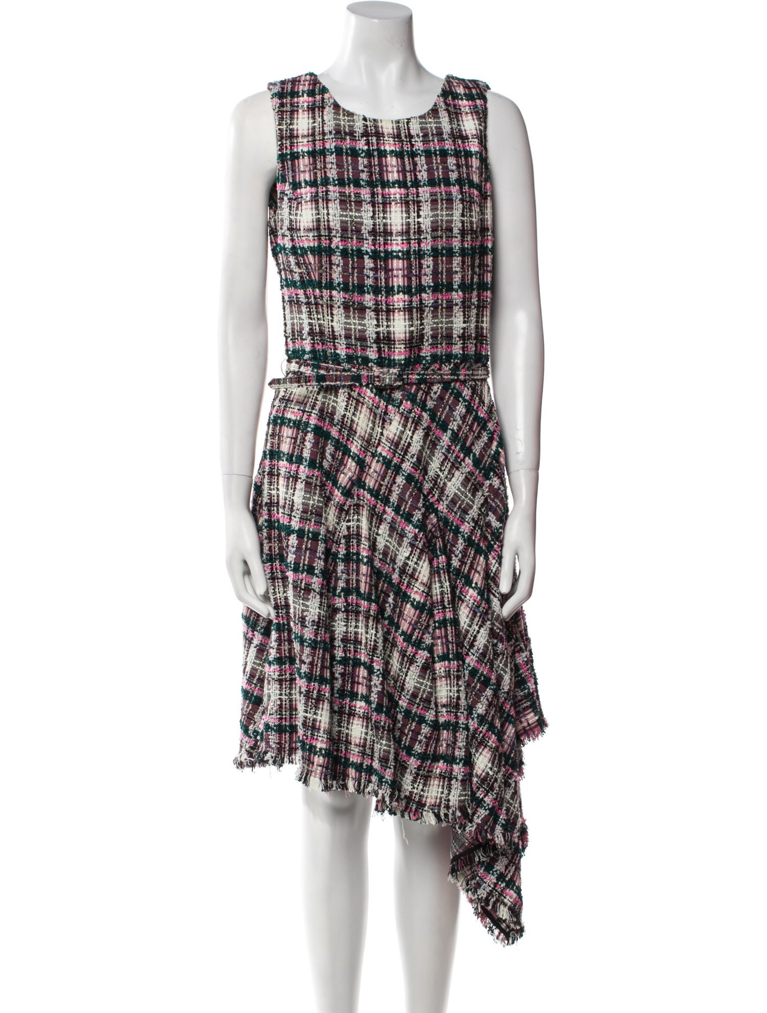 Oscar de la Renta Tweed Pattern Knee-Length Dress