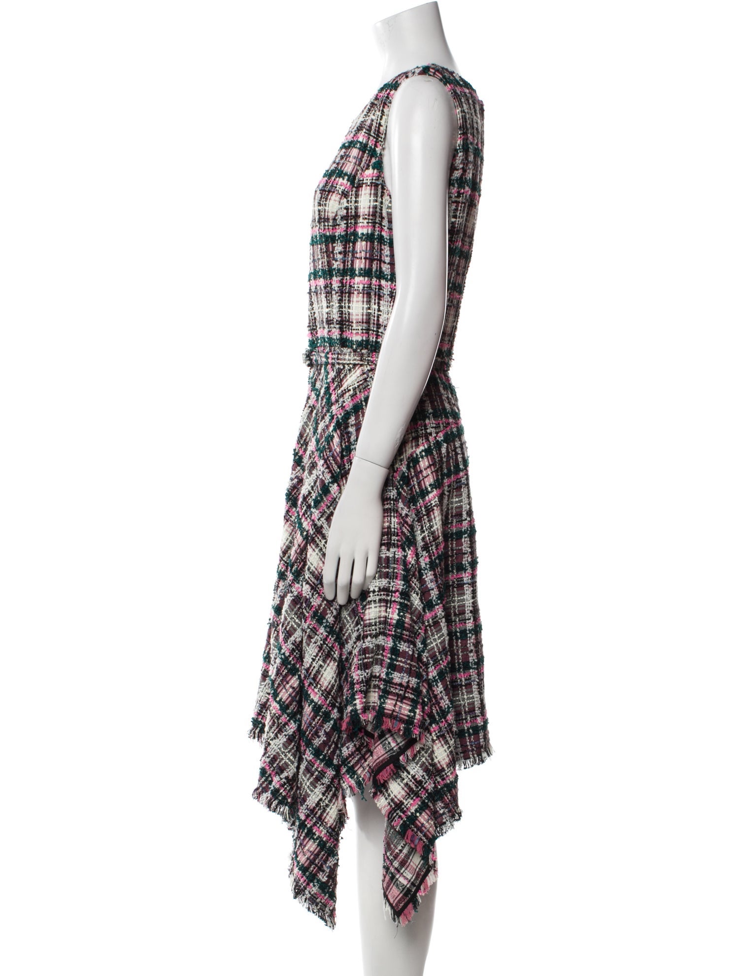 Oscar de la Renta Tweed Pattern Knee-Length Dress