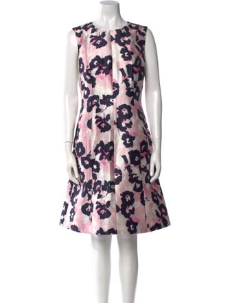 Oscar de la Renta Silk Knee-Length Dress
