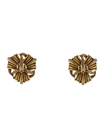 Oscar de la Renta Flower Clip-On Earrings