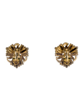 Oscar de la Renta Flower Clip-On Earrings