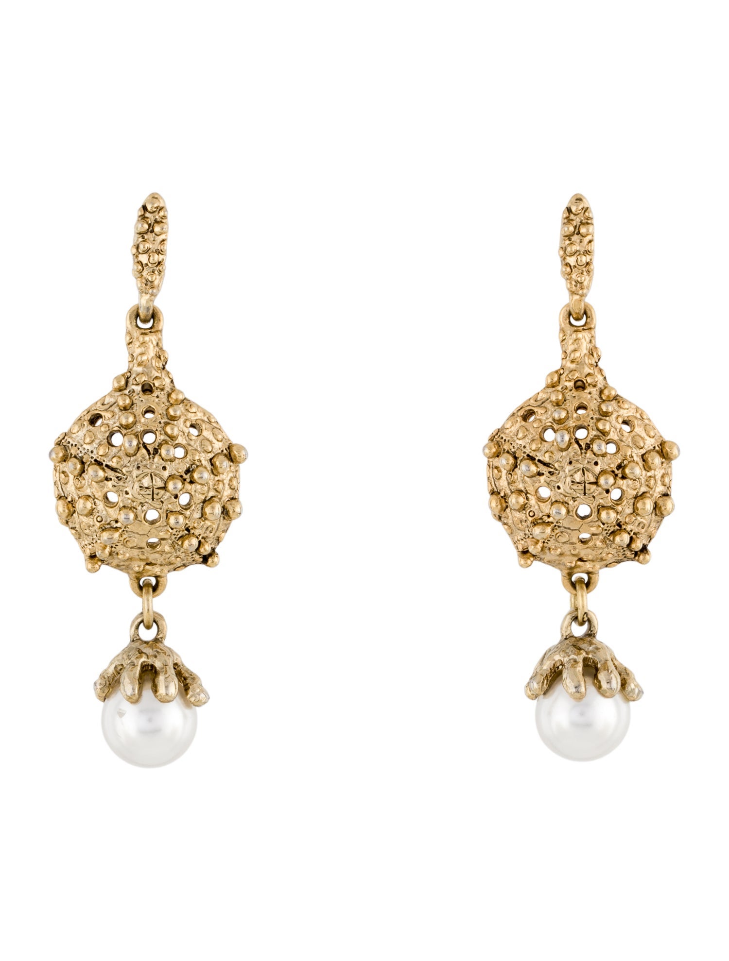 Oscar de la Renta Faux Pearl Drop Earrings