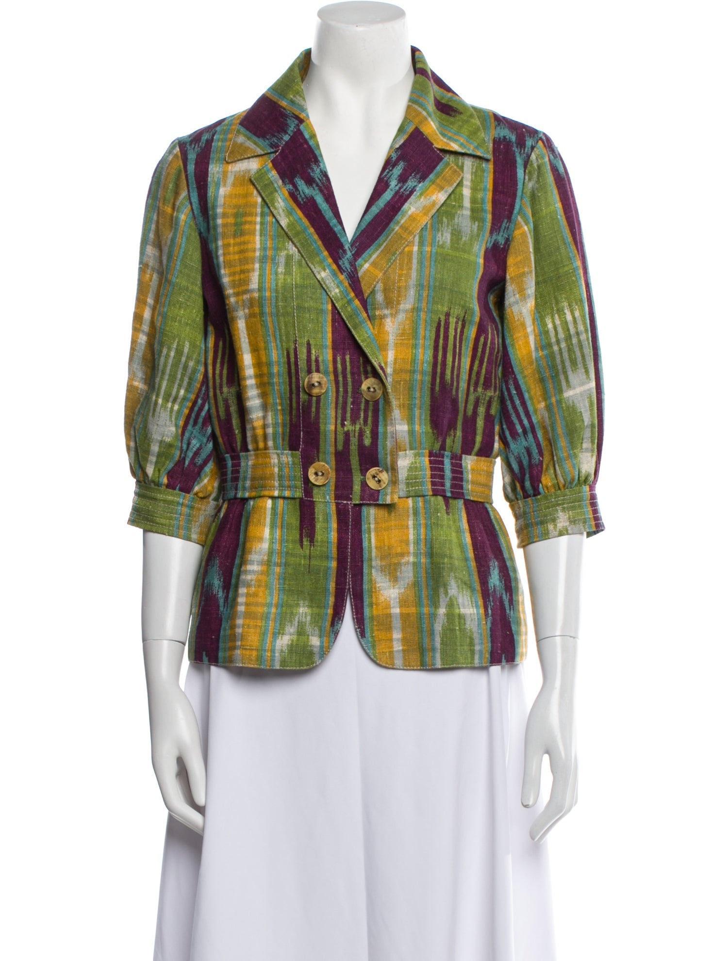 Oscar de la Renta Plaid Print Blazer