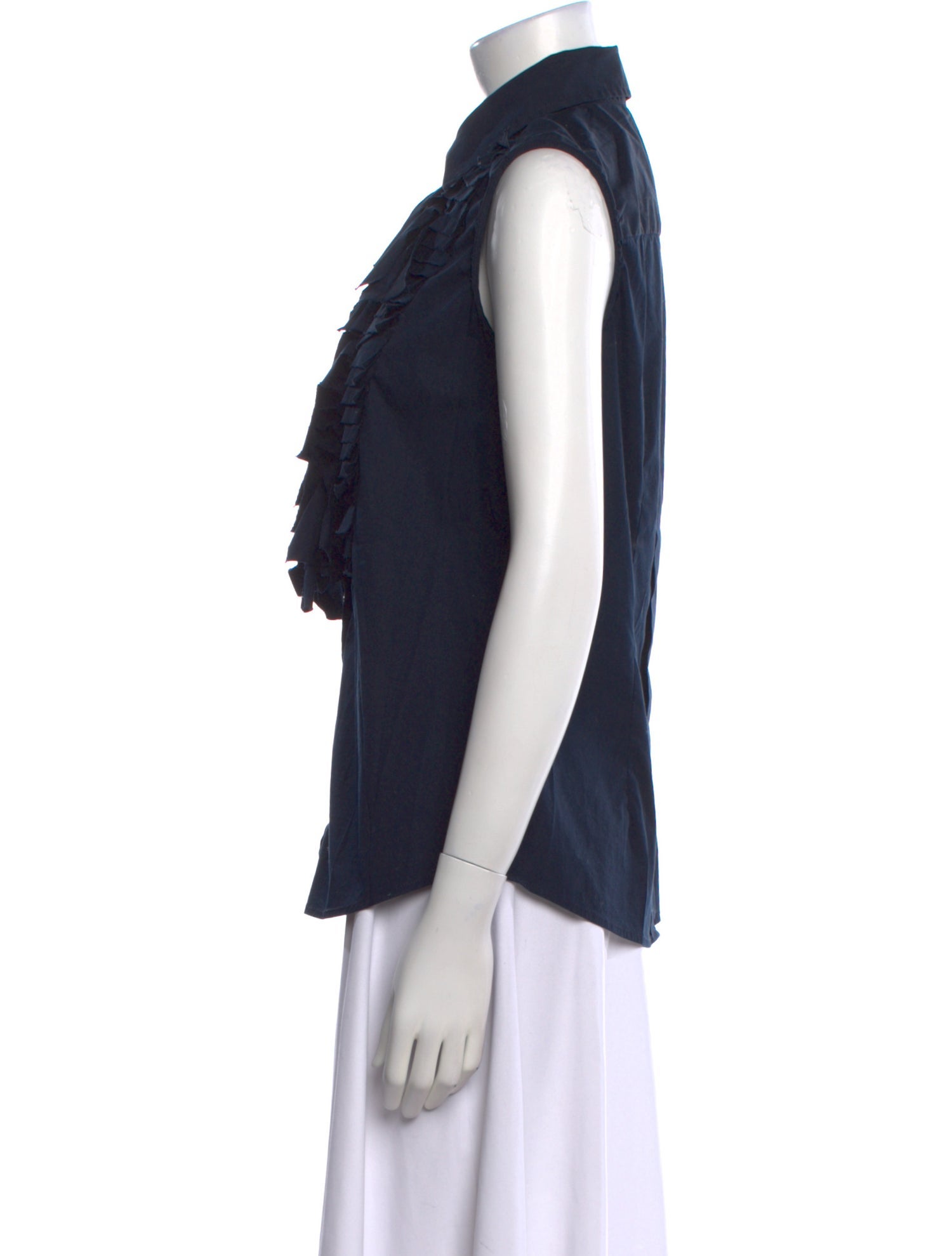 Oscar de la Renta Sleeveless Button-Up Top