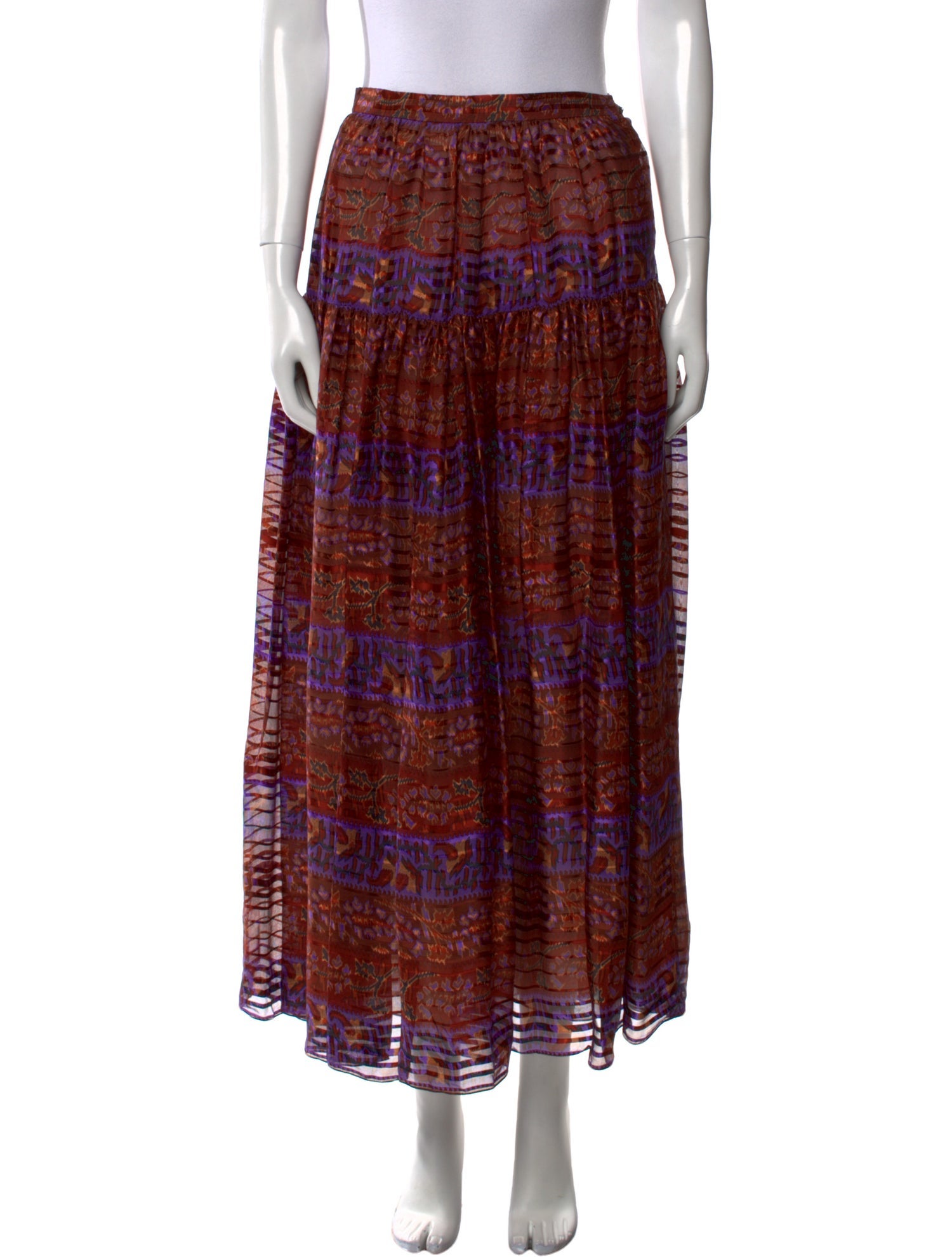 Oscar de la Renta Printed Midi Length Skirt