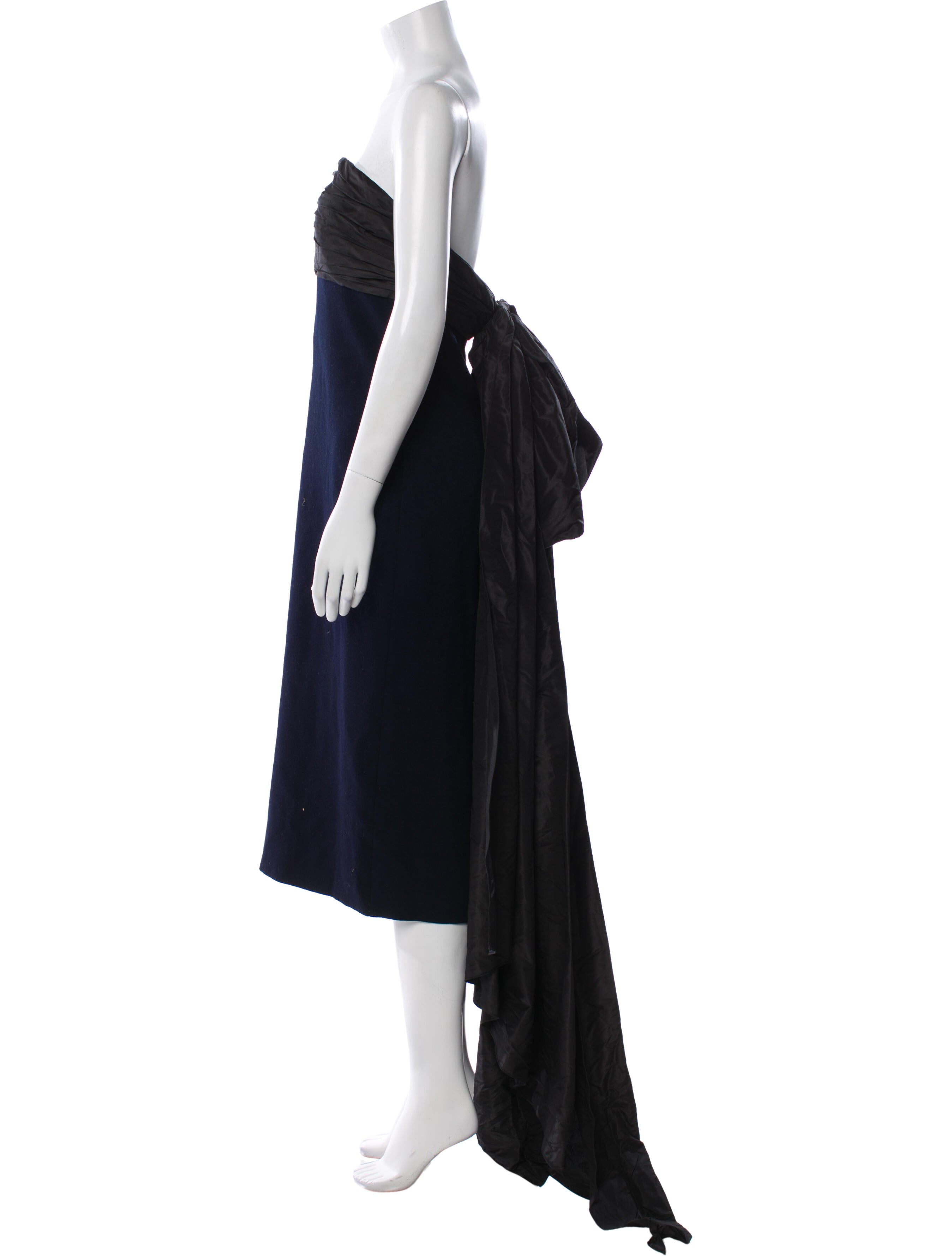 Oscar de la Renta Strapless Knee-Length Dress