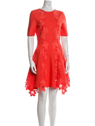 Oscar de la Renta Virgin Wool Knee-Length Dress