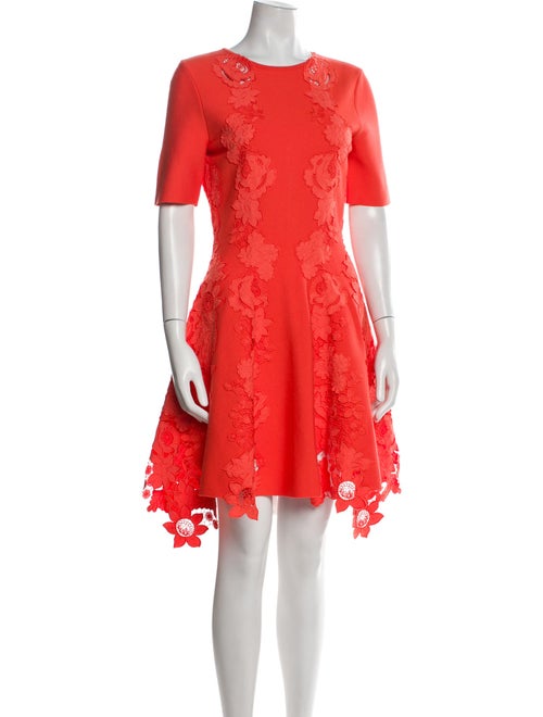 Oscar de la Renta Virgin Wool Knee-Length Dress