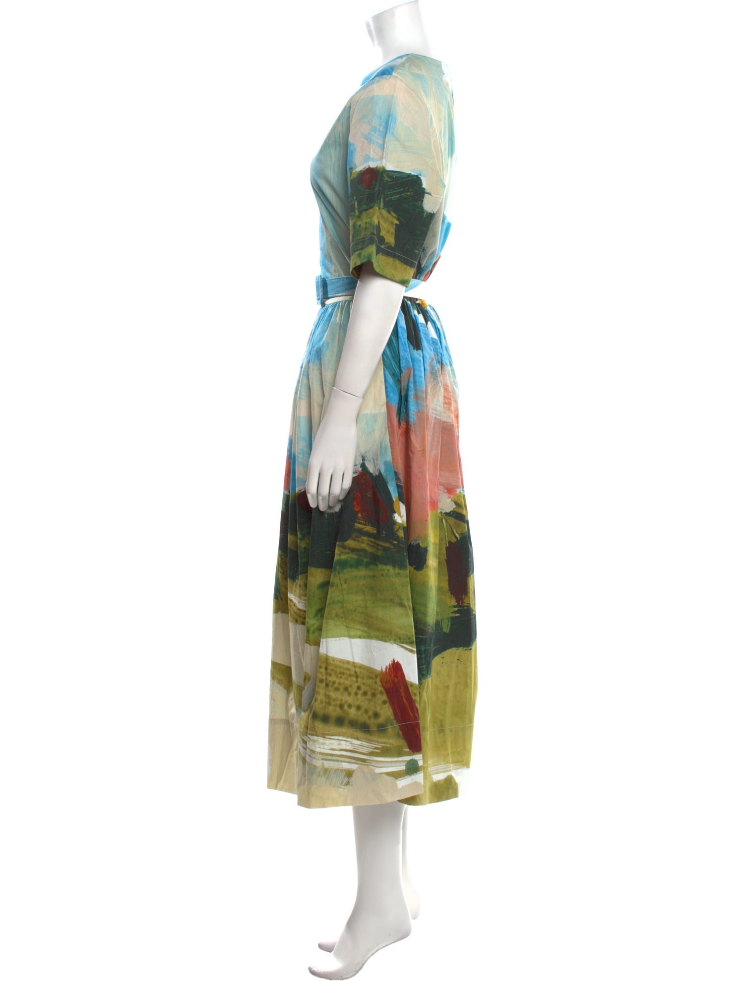 Oscar de la Renta Tie-Dye Print Long Dress w/ Tags