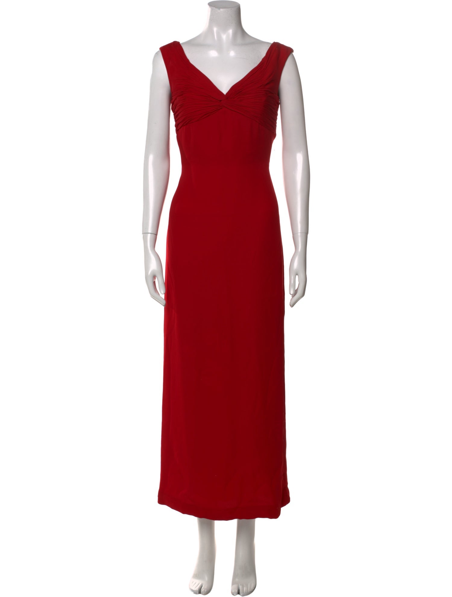 Oscar de la Renta V-Neck Long Dress