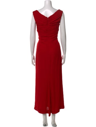 Oscar de la Renta V-Neck Long Dress