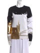 Oscar de la Renta Graphic Print Crew Neck Sweatshirt
