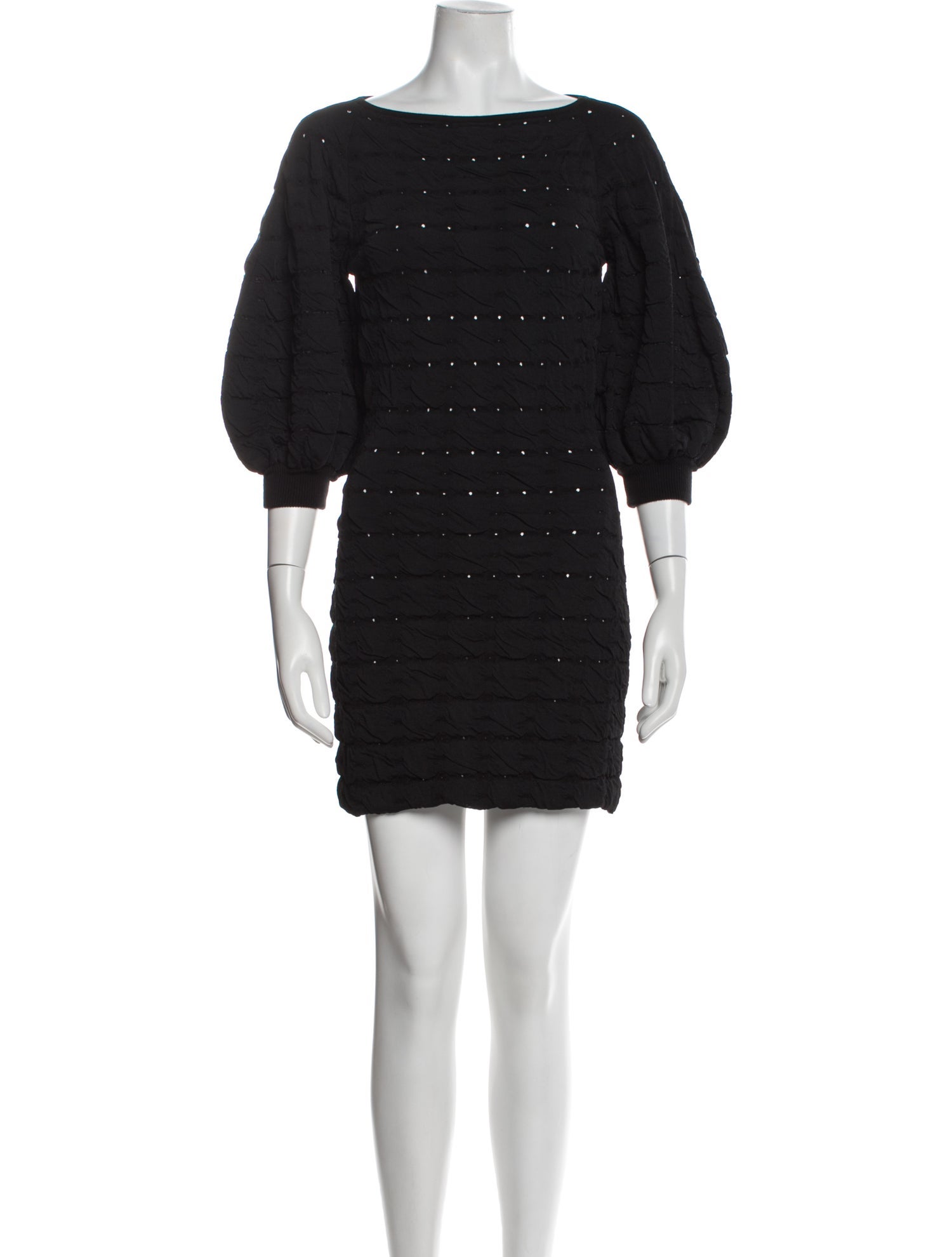 Oscar de la Renta Bateau Neckline Mini Dress