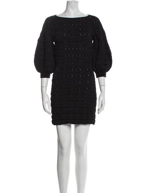 Oscar de la Renta Bateau Neckline Mini Dress