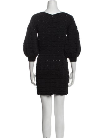 Oscar de la Renta Bateau Neckline Mini Dress