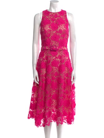 Oscar de la Renta Lace Pattern Midi Length Dress