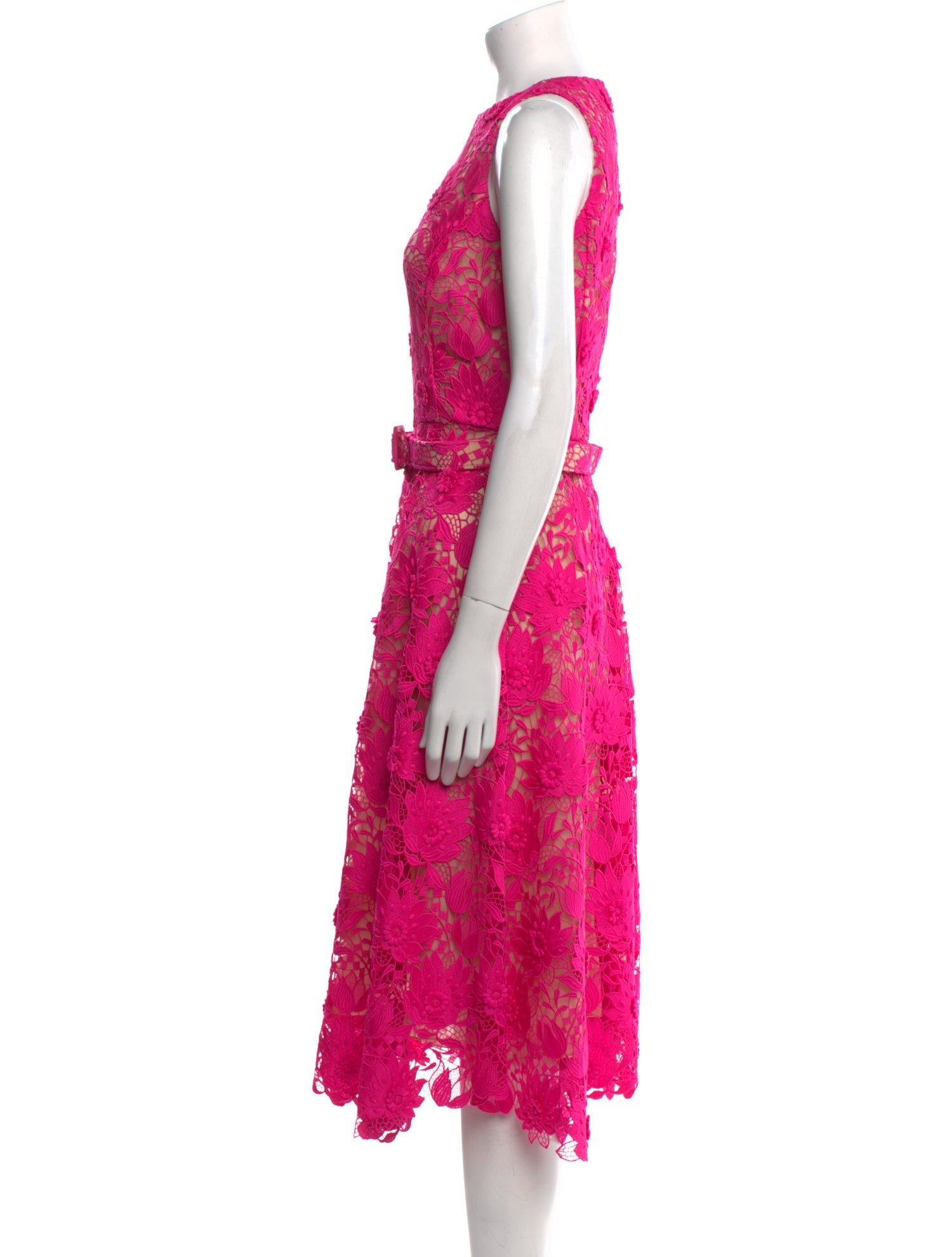 Oscar de la Renta Lace Pattern Midi Length Dress