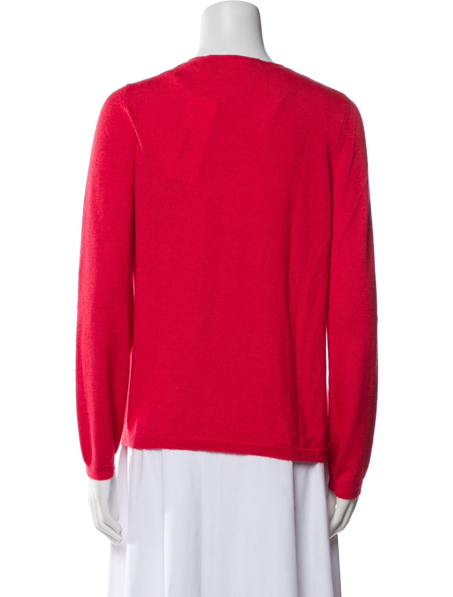 Oscar de la Renta Scoop Neck Long Sleeve Top