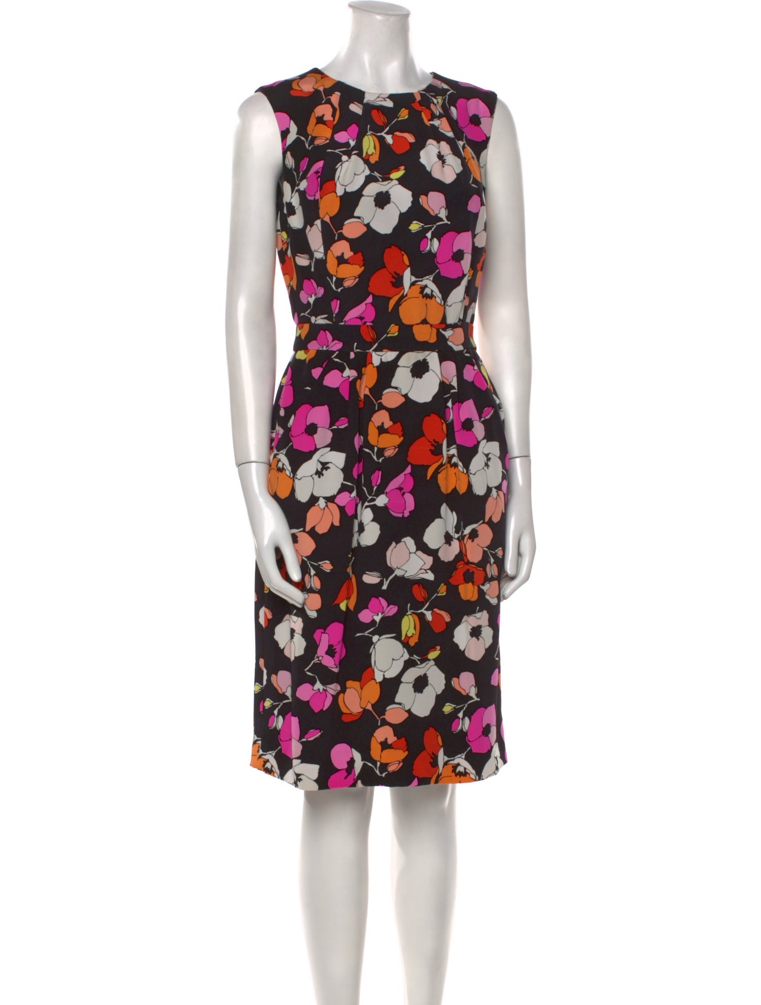 Oscar de la Renta Silk Midi Length Dress