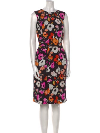 Oscar de la Renta Silk Midi Length Dress