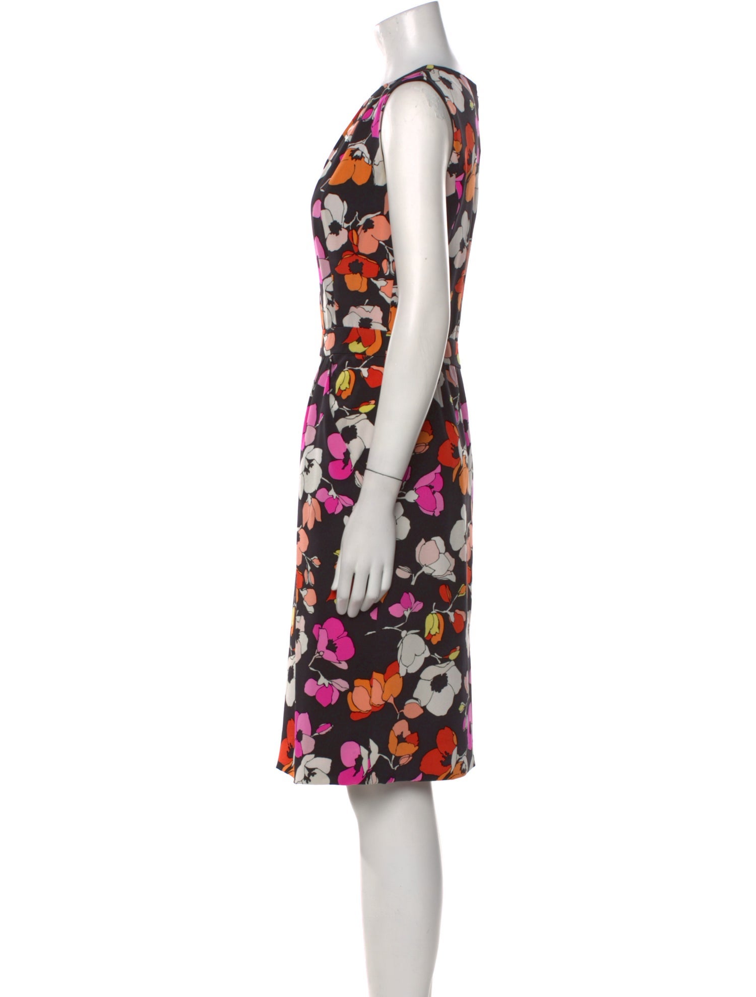 Oscar de la Renta Silk Midi Length Dress