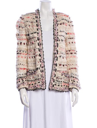 Oscar de la Renta Nylon Tweed Pattern Jacket