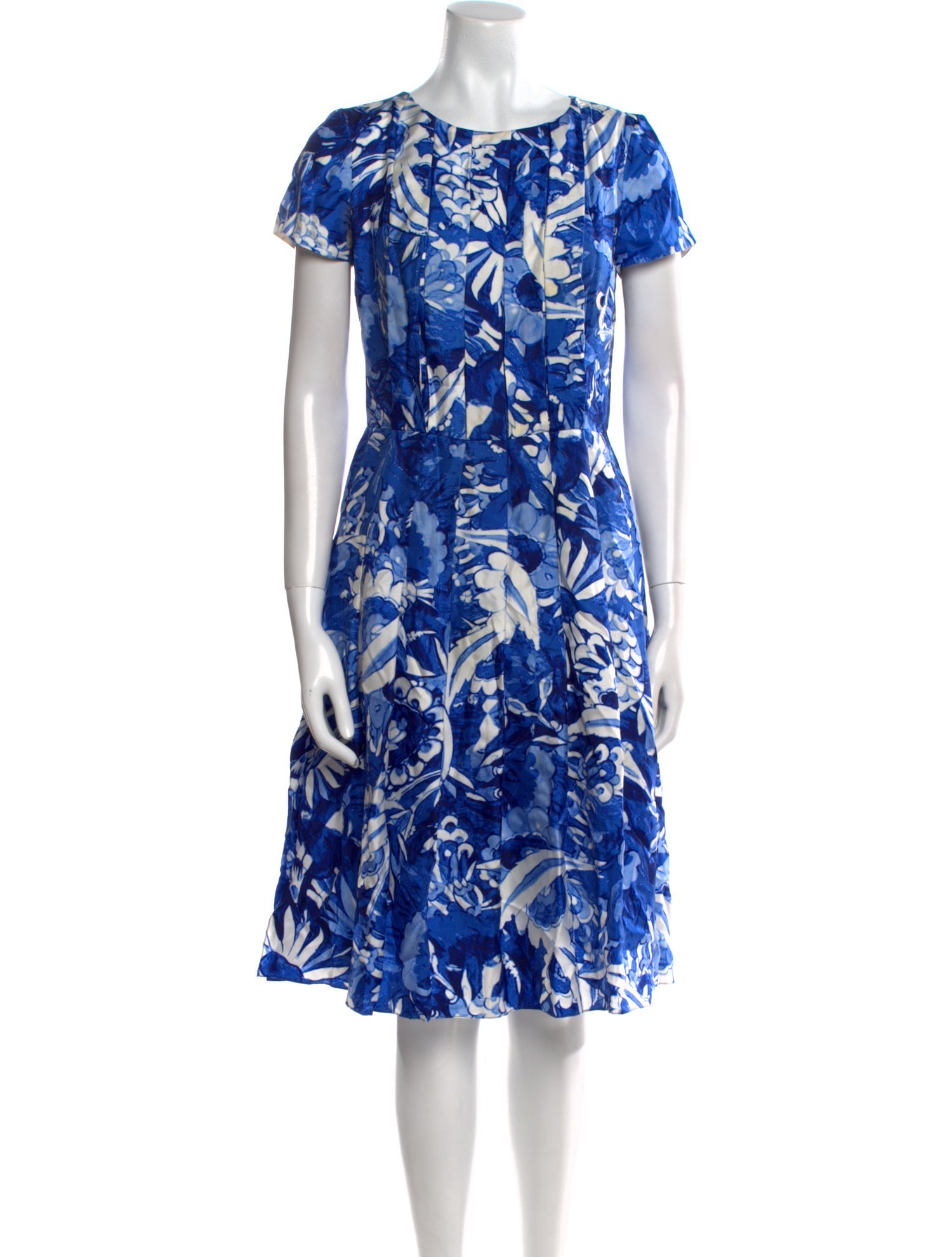 oscar de la renta blue floral dress Kendall Jenner Navy Blue Mini 2017 Vogue Party Dress main image 0