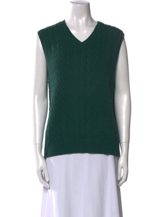 Oscar de la Renta V-Neck Sleeveless Top