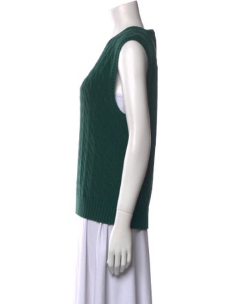 Oscar de la Renta V-Neck Sleeveless Top