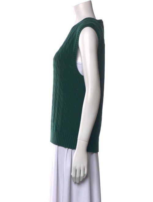 Oscar de la Renta V-Neck Sleeveless Top