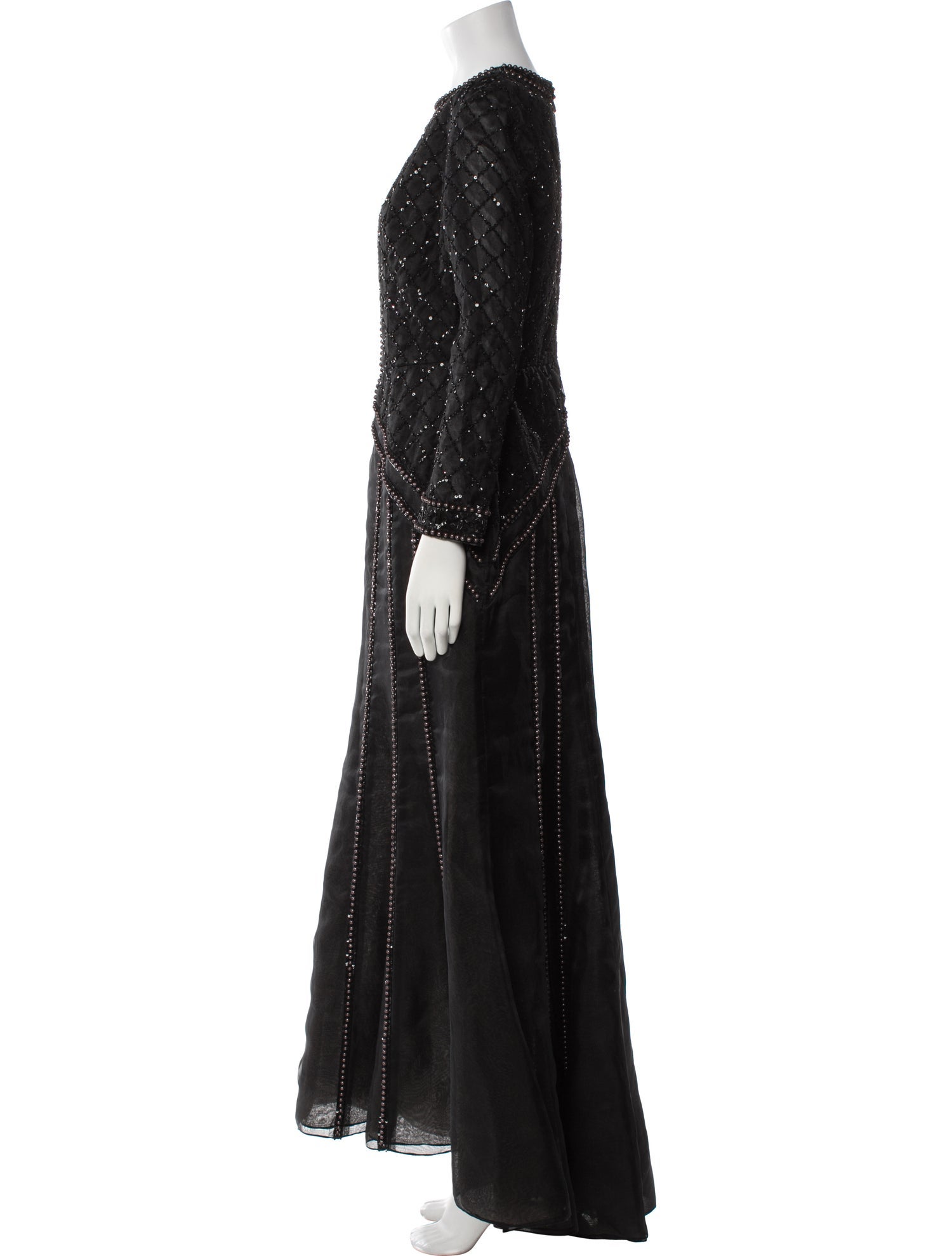 Oscar de la Renta Crew Neck Long Dress