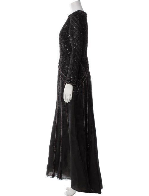 Oscar de la Renta Crew Neck Long Dress