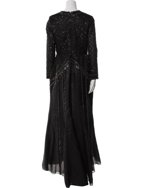 Oscar de la Renta Crew Neck Long Dress