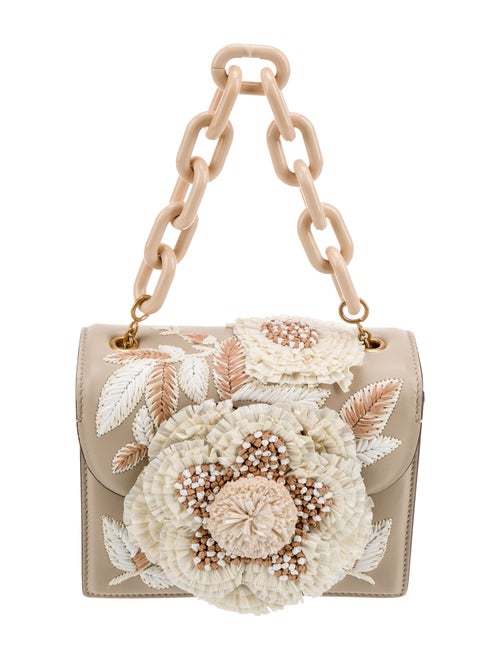 Oscar de la Renta Leather Tro Mini