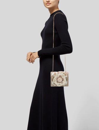 Oscar de la Renta Leather Tro Mini