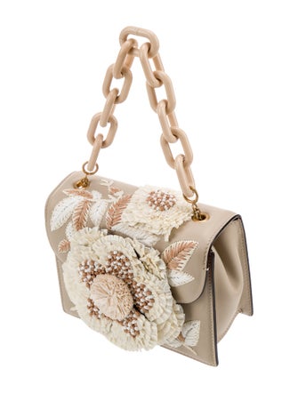 Oscar de la Renta Leather Tro Mini