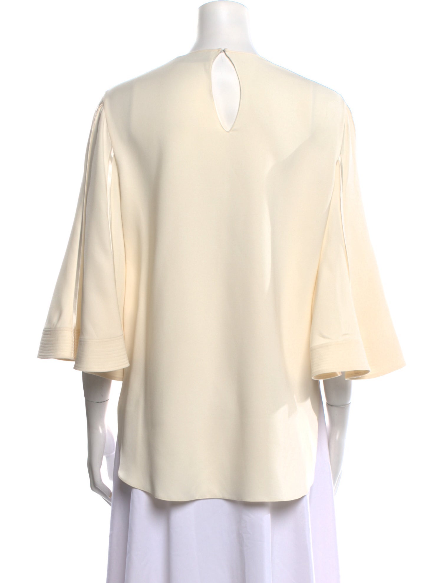 Oscar de la Renta Silk Crew Neck Blouse
