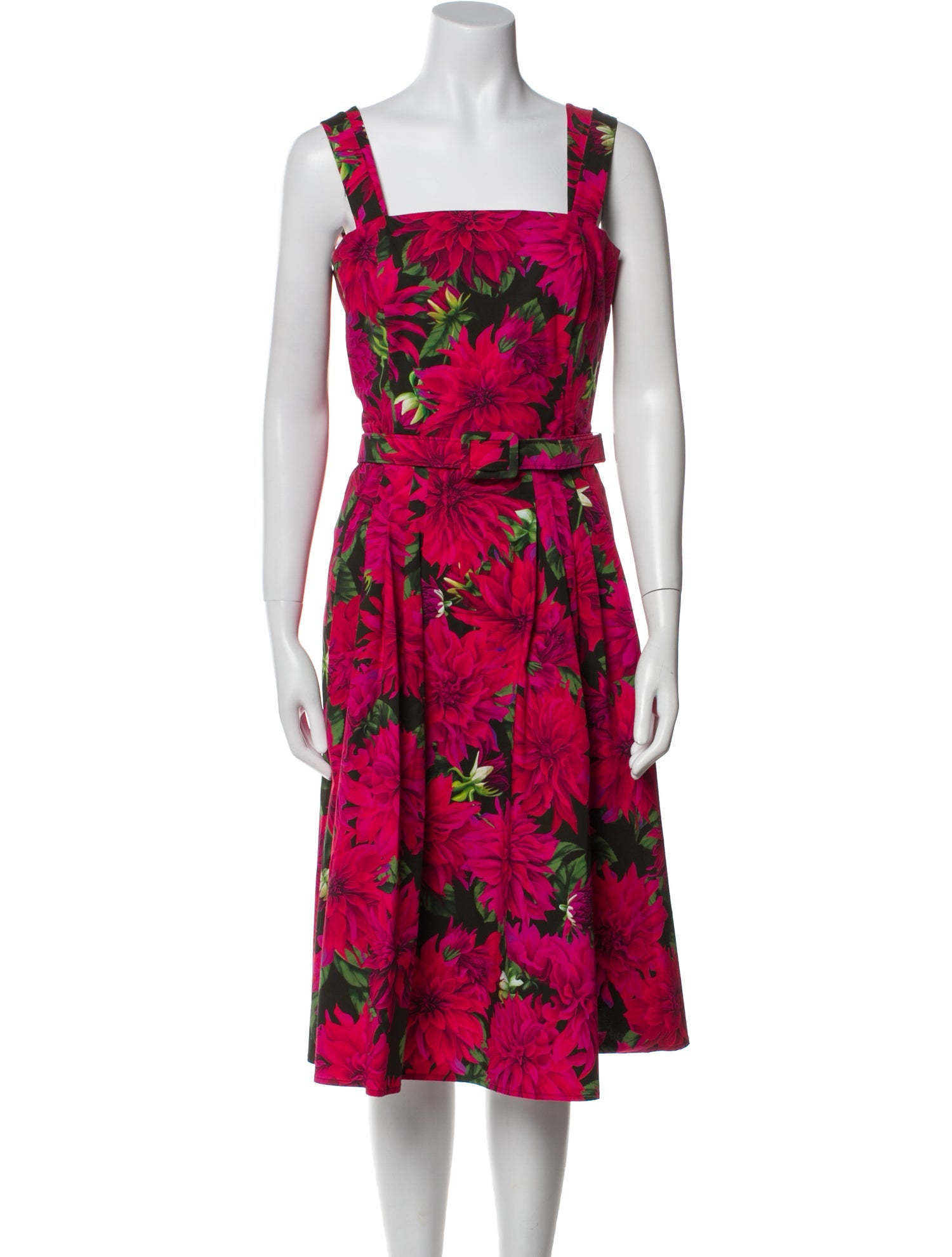 Oscar de la Renta Floral Print Knee-Length Dress