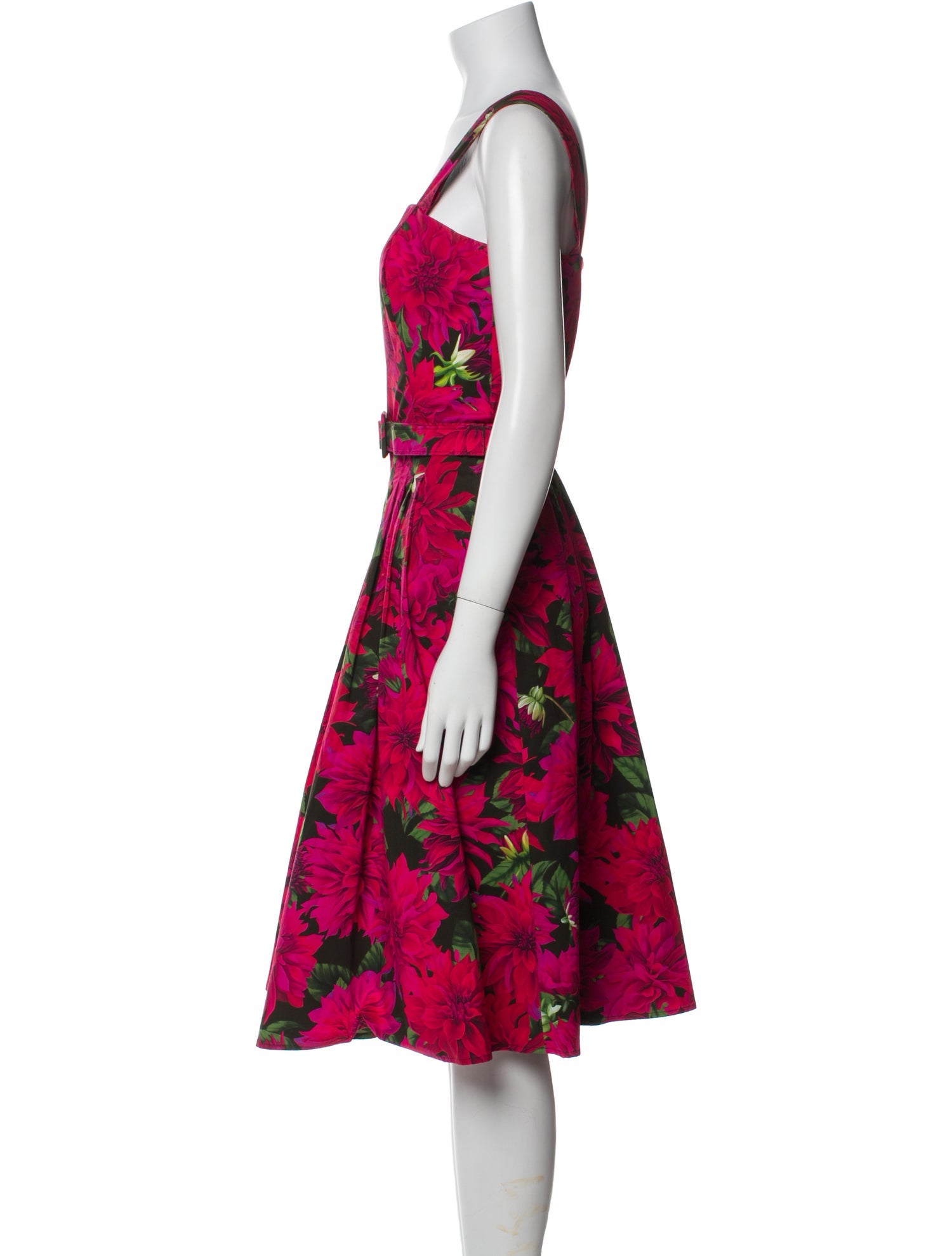 Oscar de la Renta Floral Print Knee-Length Dress