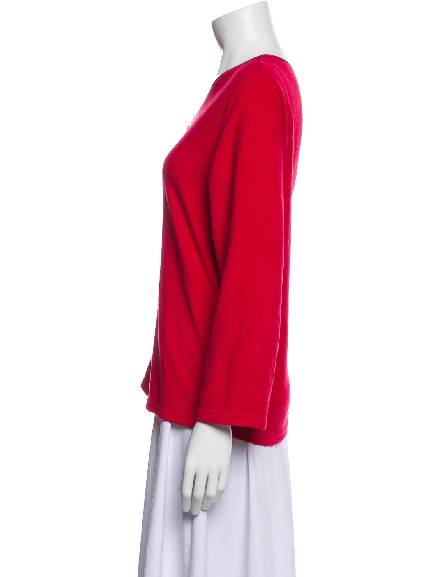 Oscar de la Renta V-Neck Long Sleeve Blouse