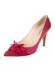 Oscar de la Renta Satin Ruffle Embellishment Pumps