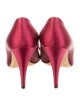 Oscar de la Renta Satin Ruffle Embellishment Pumps