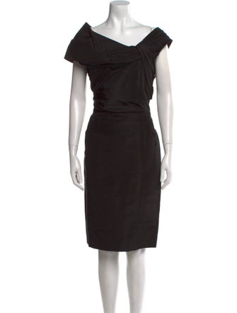 Oscar de la Renta Asymmetrical Knee-Length Dress