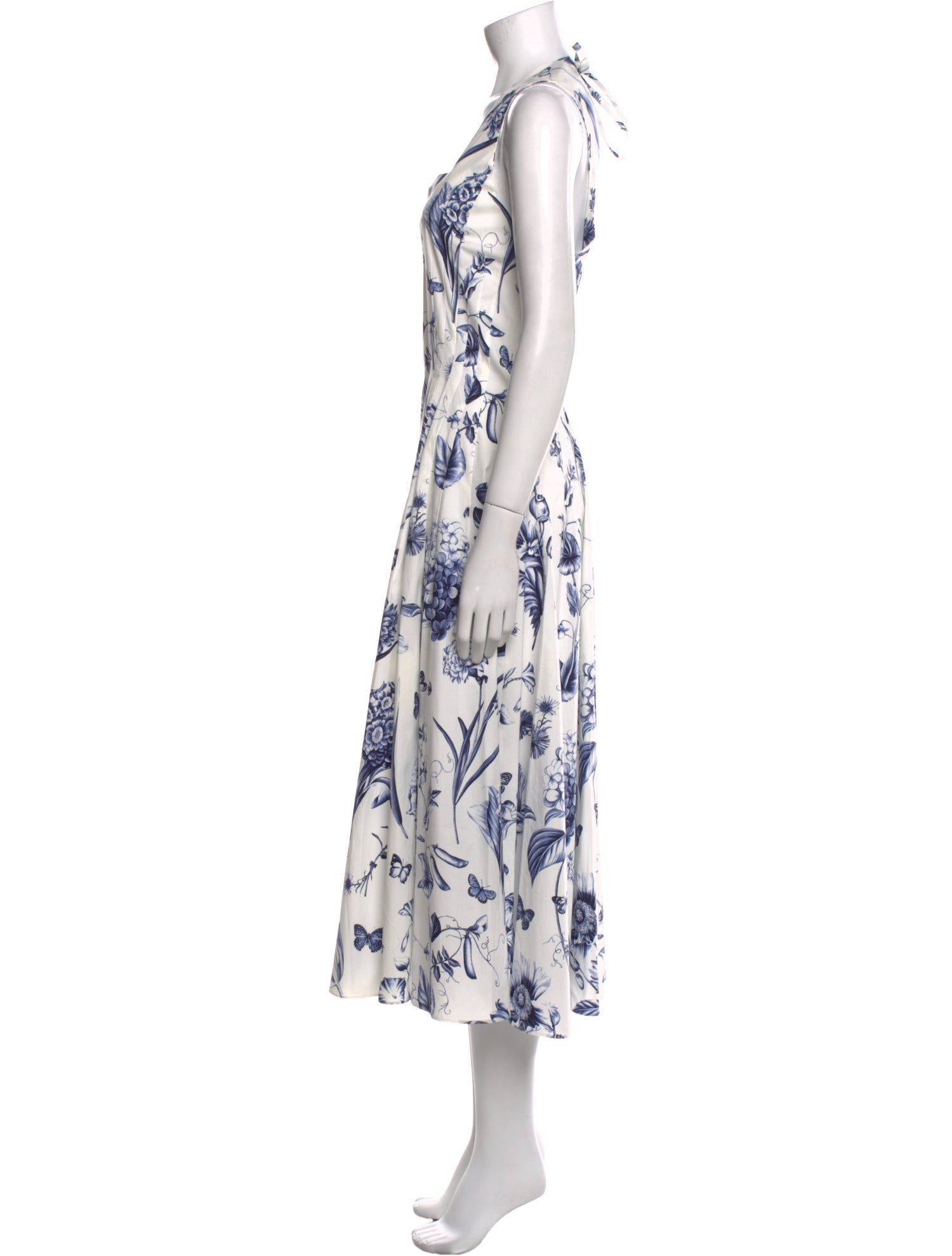 Oscar de la Renta Floral Print Long Dress